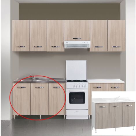 Mobiletto Base Cucina In Colore Olmo - Componibile Made In Italy 40x50x85 Cm - Foto 12