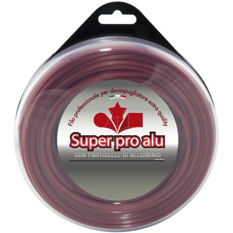 60 mt filo di nylon Alumade rosso per decespugliatore sezione tonda   3,0 mm made in Italy