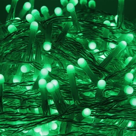 Catena di luci 8 metri da 100 Led Multicolore con cavo verde