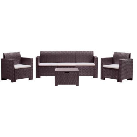 Salotto da esterno 3 posti in wicker polipropilene – Cuscini inclusi – Design elegante e resistente per giardino e terrazzo (1/10)