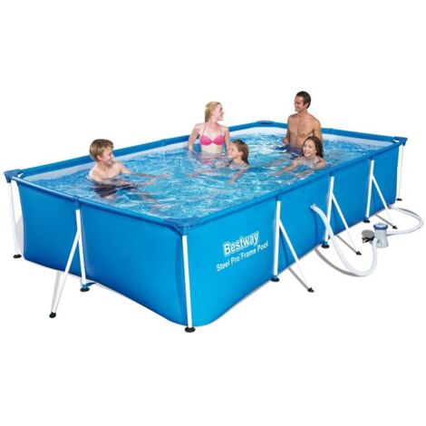 Bestway 56424 piscina rettangolare blu Steel Pro 400x211x81 cm con telaio e pompa filtrante