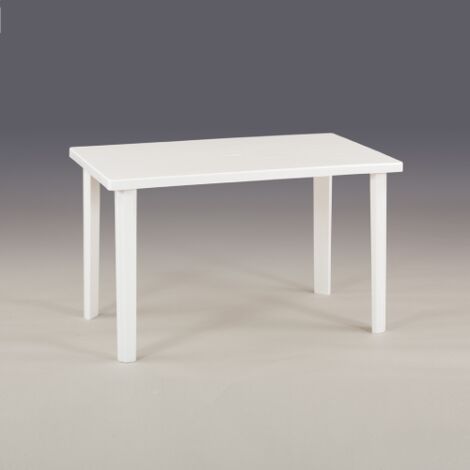 Tavolo in resina antiurto Art. 54 bianco 120x70x72 cm tavolino da giardino esterno (1/3)