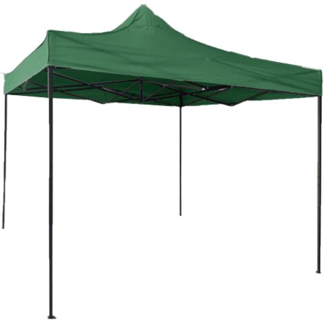Gazebo Easy Flex 3x3 mt pieghevole a fisarmonica in acciaio e polipropilene verde da giardino esterno