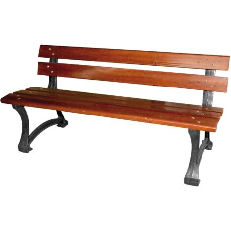 Panchina Domus Stelvio in ghisa e doghe in legno 150x60x72h cm panca 2/3 persone da esterno giardino