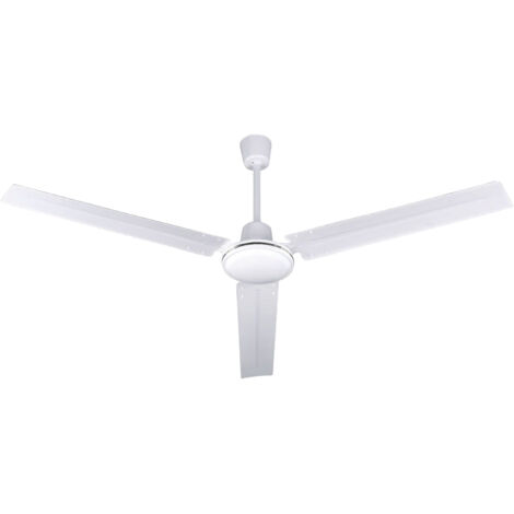 Kasart ventilatore a soffitto a 3 pale in metallo con interruttore di controllo a muro e cinque velocita' selezionabili da 230 V 142 cm bianco