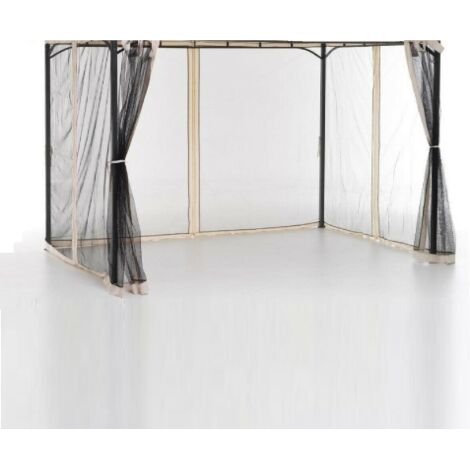 Set 4 Teli Zanzariera Per Gazebo Da Giardino 3x3 M Kit Di 4 Zanzariere