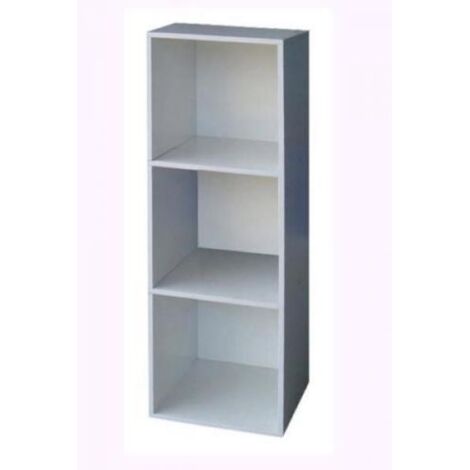 Libreria cubo 3 colore bianco cm 31x29,5x91h mobile giorno arredo ufficio