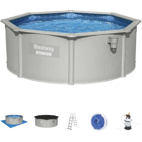 Bestway 56574 piscina Hydrium cm 360x120 h rotonda con telaio pompa scaletta fuori terra (1/5)