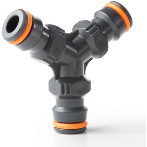 Raccordo connettore GF Art. 5451 a 3 vie per unire linee di tubo con raccordi portagomma automatici irrigazione giardino