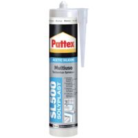 Pattex silicone acetico SL500 grigio 300 ml antimuffa metallo alluminio