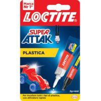 colla Super Attak adesivo liquido istantaneo per plastica 2 gr + 4 ml