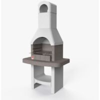 Lucerna barbecue in muratura cemento refrattario cm 88x58x197,1 con griglia funzionamento a carbonella