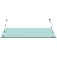 BuyLando (STR) 200x90 cm Milchglas Glasvordach inkl. Edelstahlhalter gebürstet