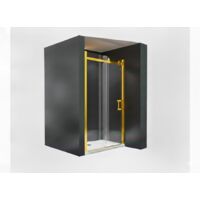 BuyLando Viktoria 105x195 cm Nischendusche mit Schiebetür - Gold Beschläge