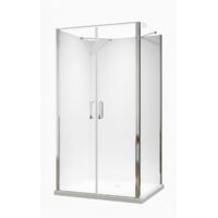 Glaswerk Westfalen - Boxdoccia a U Nora 80x100x80 cm, vetro trasparente, piatto doccia incl.