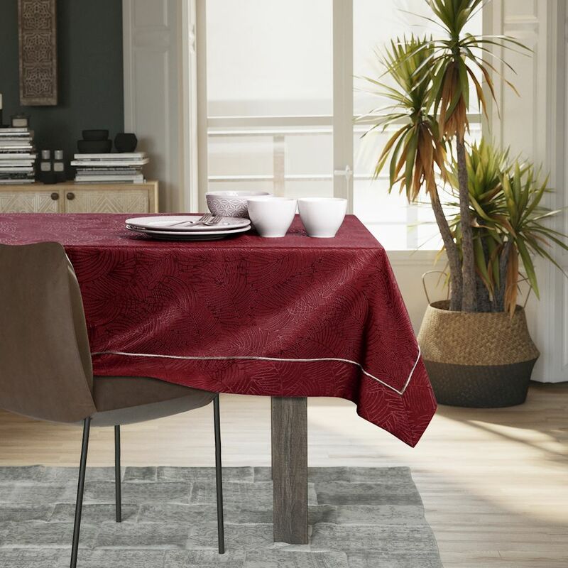 Tischdecke mit Lotuseffekt, Bordeaux 110x110