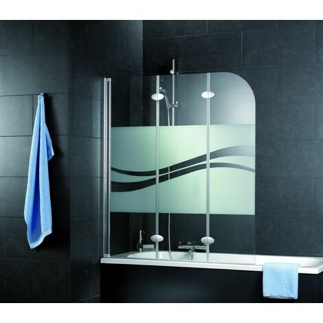 Schulte parete per vasca da bagno 80 x 140 cm, colore bianco opaco, vetro sopravasca  da