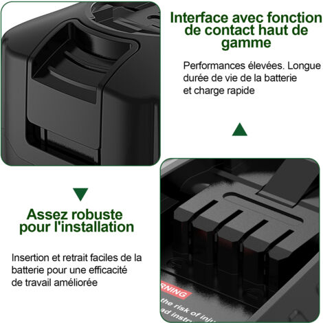 Batterie Lithium 18V 3000mAh De Remplacement Pour Aspirateurs Bosch PBA PSA PSR Green - 4