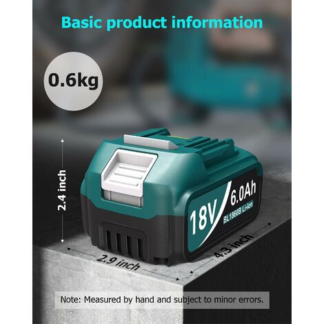Libater 18V 6.0Ah Li-ION Batterie de Remplacement pour Makita 18V BL1860 BL1850 BL1840 BL1830 BL1820 BL1815 BL1820B BL1815B avec indicateur LED