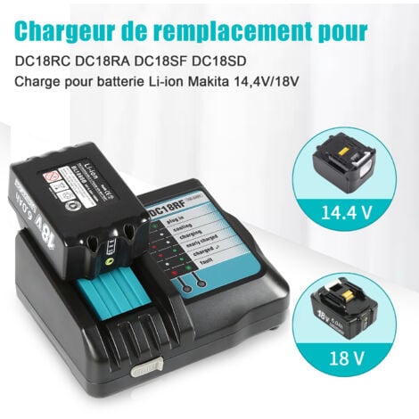 Bsioff DC18RF 3.5A Chargeur De Batterie DeRemplacement Pour Makita BL1840 BL1820BL1830 BL1430 BL1440 BL1450 Batterie deremplacement pour Chargeur avec “cran LED