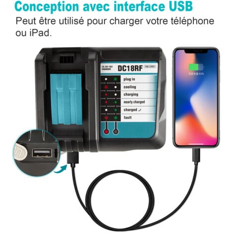 Bsioff DC18RF 3.5A Chargeur De Batterie DeRemplacement Pour Makita BL1840 BL1820BL1830 BL1430 BL1440 BL1450 Batterie deremplacement pour Chargeur avec “cran LED