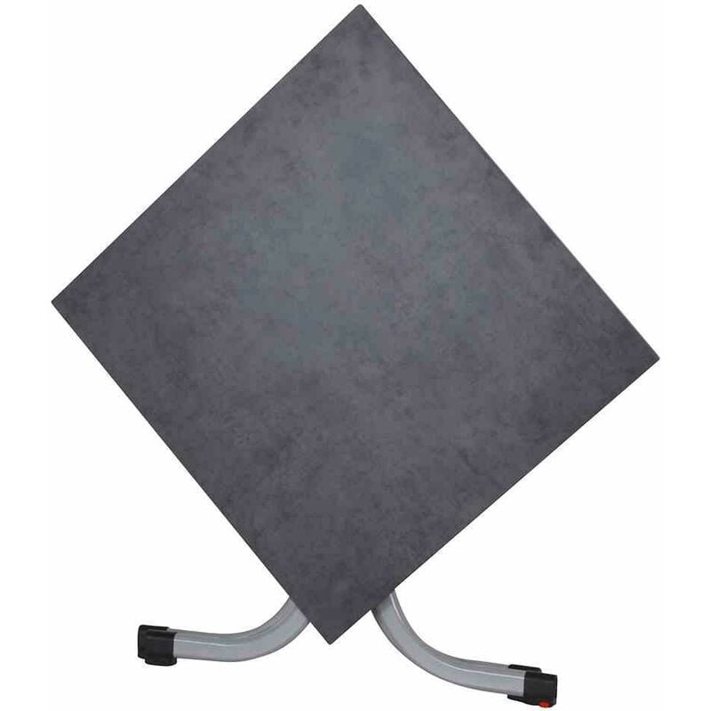 SIENA GARDEN Sola Klapptisch 80x80 HPL Tischplatte silber, stone silber cm, Stahl Gestell dark