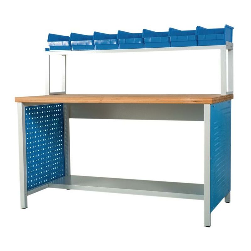 Bedrunka + Hirth Rahmenaufsatz passend für Werkbank H 360 x B 1500 x T 300 mm lichtgrau, RAL 7035