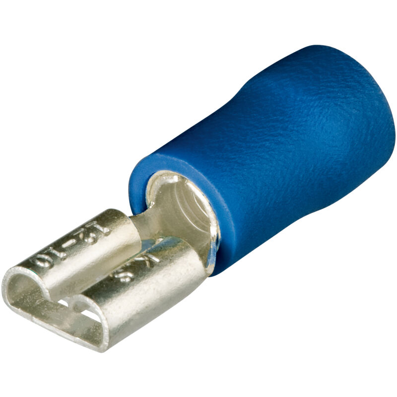 KNIPEX Flachsteckhülsen Isoliert – 100 Stück, Blau, Für 1,5–2,5 Mm², 8 Mm Breite, Messing, Verzinnt