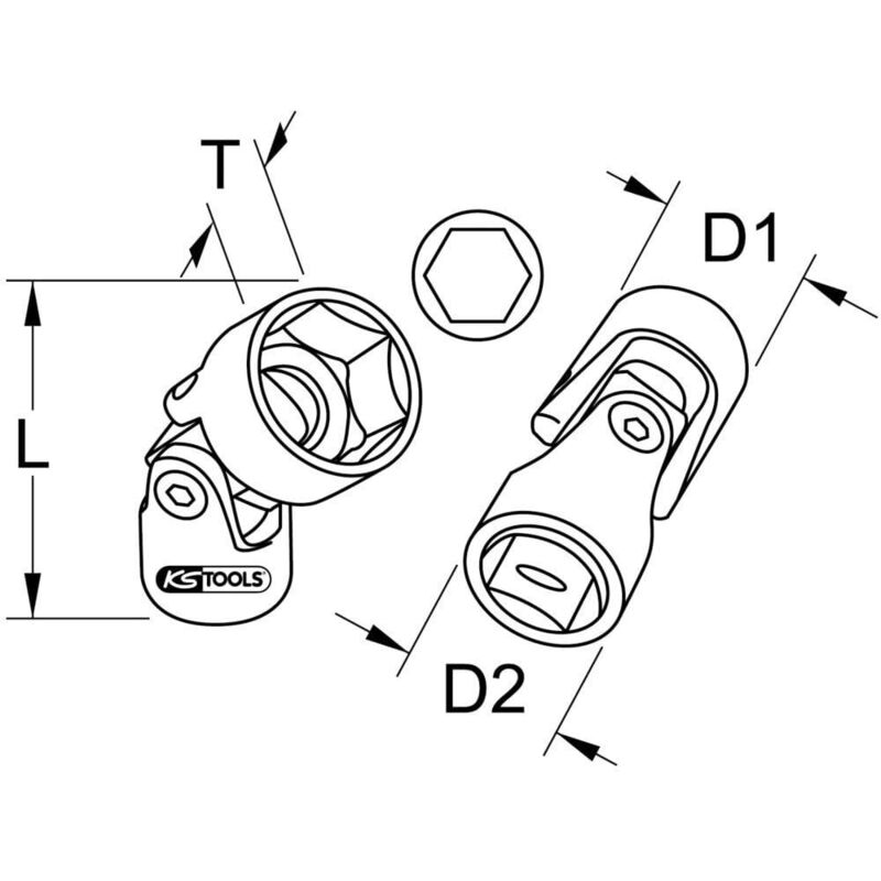 KS Tools 917.3942 Sechskant-Stecknuss 11mm Mit Gelenk – 3/8 Antrieb, Für Handbetätigung, Chrom Vanadium
