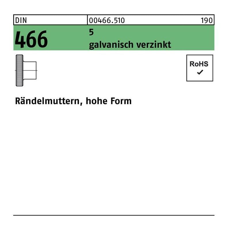 Rändelmutter hohe Form Raendelmuttern Rundmutter M4 - M8 DIN466 Dresselhaus