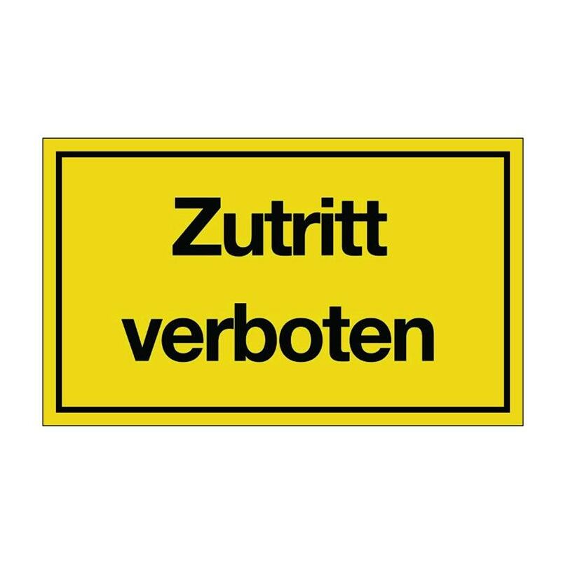 Hinweiszeichen Zutritt verboten L250xB150 mm gelb schwarz Kunststoff