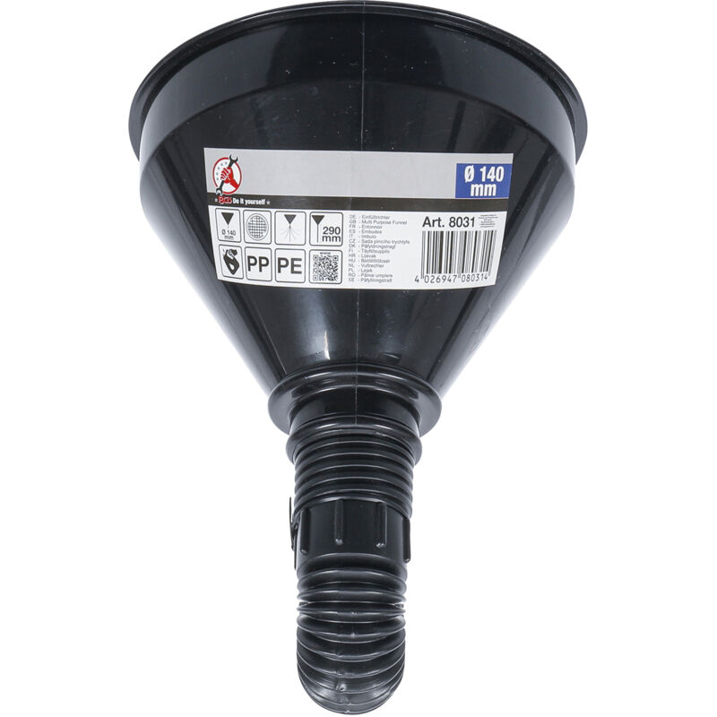 2-teiliger Einfülltrichter Mit Sieb - 140mm + Flexible Tülle 290mm