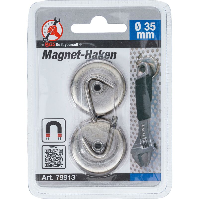 BGS Diy Magnet-Haken rund Ø 34 mm 2-tlg. 3,5 kg
