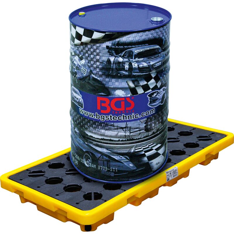 BGS technic Öl-Auffangwanne l Gitterrost x für 2 Fässer 200 mit