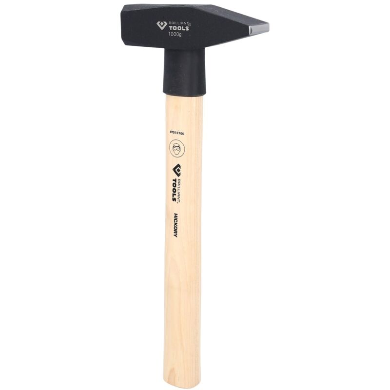 BRILLIANT TOOLS BT073030 Marteau Rivoir 300g Manche Hickory - Outil Qualité DIN 1041