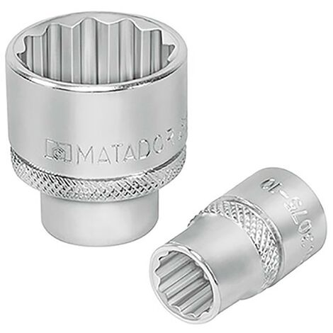 MATADOR Steckschlüssel-Einsatz 19mm – 12-kant, 3/8" Antrieb, Mit SmartDrive-Profil & Kreuzrändelung
