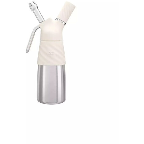 ILGGRO ISi Creative Whip 0,5 L – Sifone In Acciaio Inox Con Copribottiglia In Silicone, Bianco Avorio