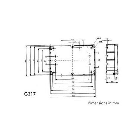 Gainta G313 ABS Gehäuse – 171 X 121 X 55 Mm | IP65 Geschützt, Dunkelgrau | Für Elektronik-Projekte