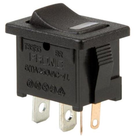 Wippenschalter Schwarz Rund Mit Roter Kontroll LED Für 24V DC - Lüdeke Elektronic