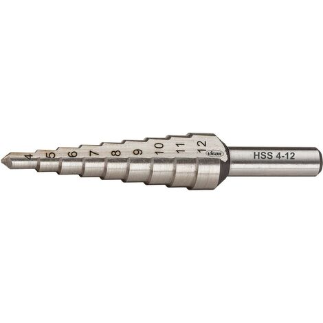 KS Tools Metallbohrer, HSS-TiN Stufenbohrer, 4-12 mm, 9 Stufen