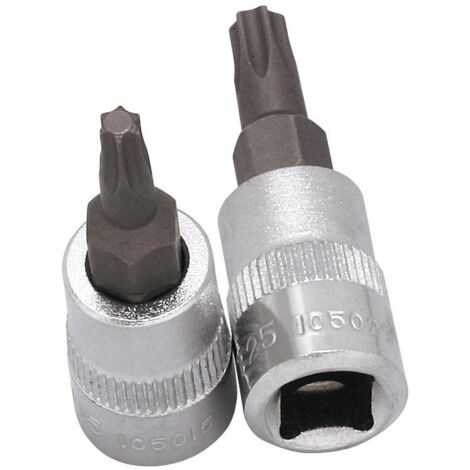 KS Tools 911.1445 1/4 Bit-Stecknuss TX T25 – Chrom-Vanadium Stahl, Mit 72-Zahn Ratsche & Soft-Grip