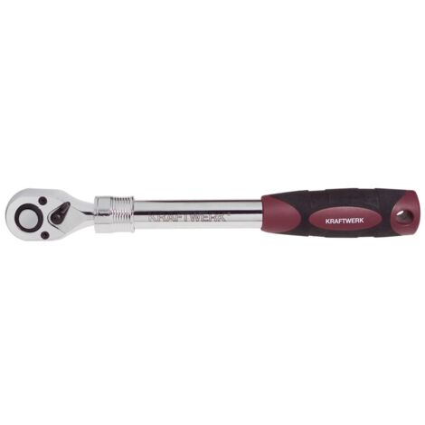 Silverline 831476 Teleskop-Umschaltknarre Mit Flexiblem Kopf – 1/4 Zoll Antrieb | Ausziehbar Für Mehr Hebelkraft