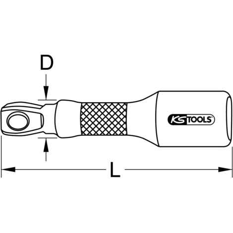 KS TOOLS 3/8" CHROMEplus Kipp-Verlängerung, 75mm ( 918.3801 )