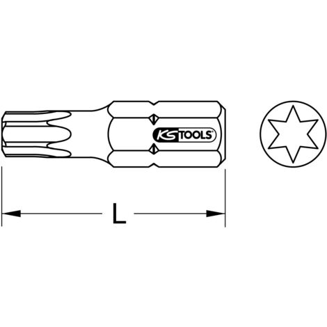 1/4" EDELSTAHL Bit Torx, 25mm, T20, 5er Pack