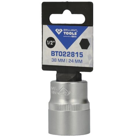 Rhino Sechskant-Stecknuss 24 Mm – Kurz, 1/2 Zoll Antrieb, Chrom-Vanadium Stahl