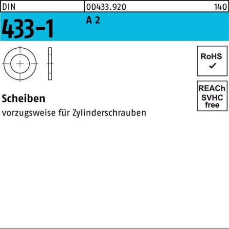 Scheibe DIN 433-1 4,3 x 8 x0,5 A 2