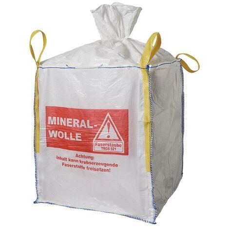 Transportsack Big Bag Länge 900 mm Breite 900 mm Höhe 1100 mm Tragfähigkeit 150 kg Aufdruck: Mineralwolle
