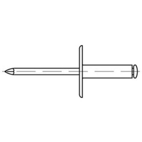 GESIPA PolyGrip Blindnieten – 50 Stück, Alu/Stahl, 4,8x10 Mm, Flachrundkopf, Scherkraft 1500 N, Zugkraft 2300