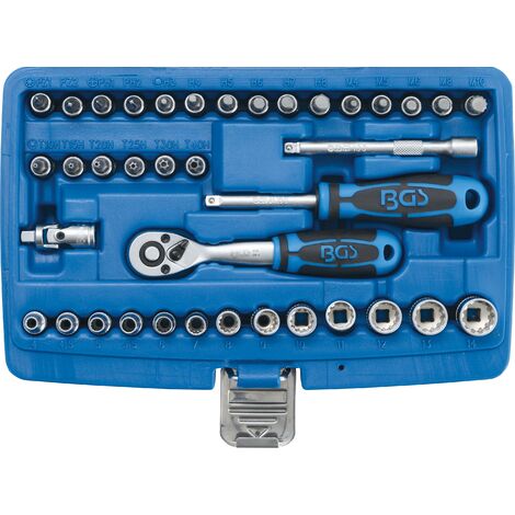 BGS technic Steckschlüssel-Satz Gear Lock Antrieb 6,3 (1/4) mm