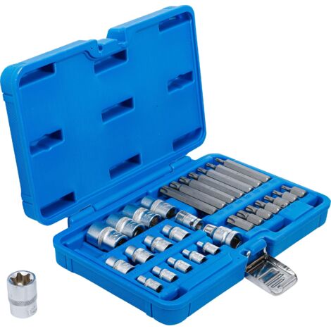 BGS 5023 Bit- Und Steckschlüssel-Satz – 17-teilig, E-Profil & T-Profil (Torx), Mit Bohrung